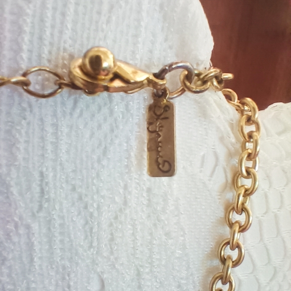 Shyanne Faux Turquoise and Gold Tone Tassel Necklace With Adjustable Length Chai - Picture 6 of 6